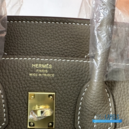 QC Hermès Birkin 25 in Etoupe Togo Leather