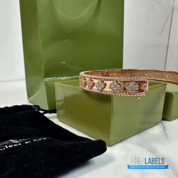 QC VCA Perlée Clover Bracelet in 18k Rose Gold with Diamonds