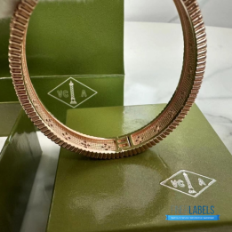 QC VCA Perlée Clover Bracelet in 18k Rose Gold with Diamonds