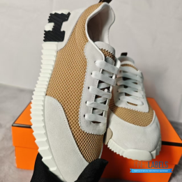 QC Hermès Bouncing Sneakers in a Beige Camel Color