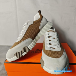QC Hermès Bouncing Sneakers in a Beige Camel Color