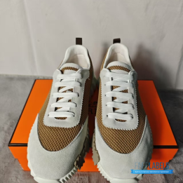 QC Hermès Bouncing Sneakers in a Beige Camel Color