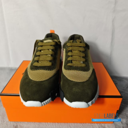 QC Hermès Bouncing Sneakers in a Vert Toundra (Dark Green) Colorway