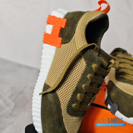 QC Hermès Bouncing Sneakers in a Vert Toundra (Dark Green) Colorway