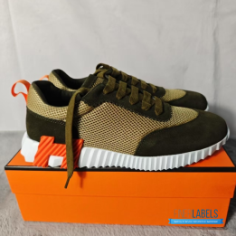 QC Hermès Bouncing Sneakers in a Vert Toundra (Dark Green) Colorway