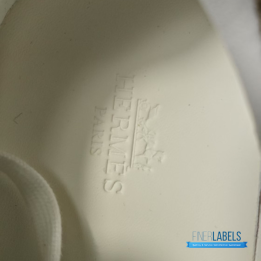 QC Hermès Bouncing Sneakers in a khaki or brown technical mesh and white suede colorway