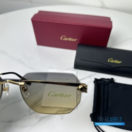 QC Cartier Panthère de Cartier Rimless Sunglasses