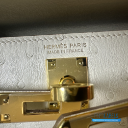 QC Hermès Mini Kelly Sellier in Ostrich Leather