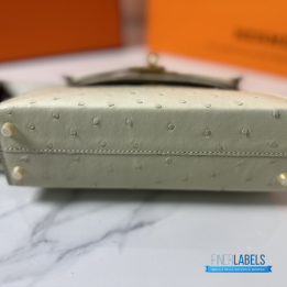QC Hermès Mini Kelly Sellier in Ostrich Leather