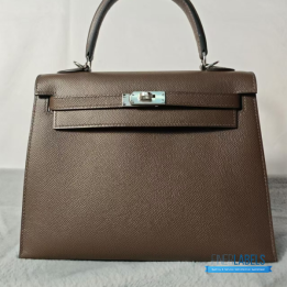 QC Hermès Kelly Bag Dark Brown Epsom Leather