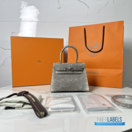 QC Hermès Mini Kelly II in Ombré Lizard Skin with Palladium Hardware