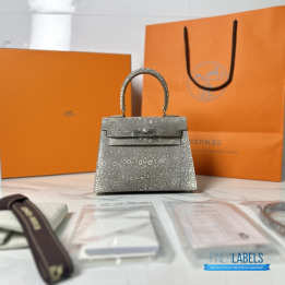 QC Hermès Mini Kelly II in Ombré Lizard Skin with Palladium Hardware