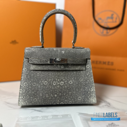 QC Hermès Mini Kelly II in Ombré Lizard Skin with Palladium Hardware