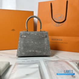 QC Hermès Mini Kelly II in Ombré Lizard Skin with Palladium Hardware
