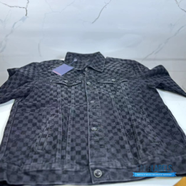 Louis Vuitton Flocked Damier Denim Trucker Jacket