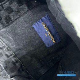 QC Louis Vuitton Flocked Damier Denim Trucker Jacket