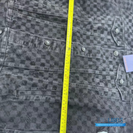 QC Louis Vuitton Flocked Damier Denim Trucker Jacket