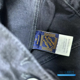 QC Louis Vuitton Flocked Damier Denim Trucker Jacket