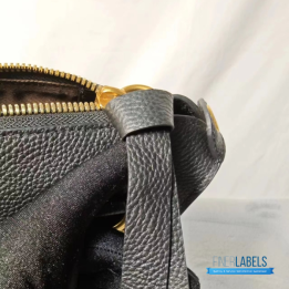 QC Chloé Marcie Top Handle Bag in black textured leather