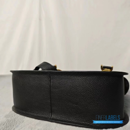 QC Chloé Marcie Top Handle Bag in black textured leather
