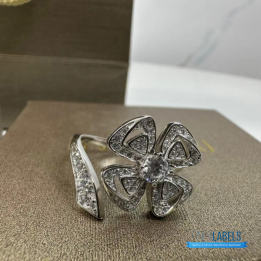 QC Bvlgari White Gold and Diamond Fiorever Ring