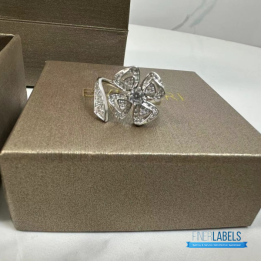 QC Bvlgari White Gold and Diamond Fiorever Ring
