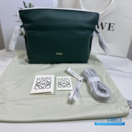 QC Loewe Flamenco Clutch Bag in Green Leather