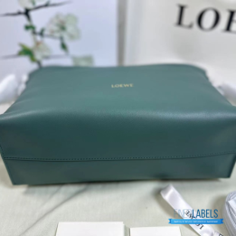 QC Loewe Flamenco Clutch Bag in Green Leather