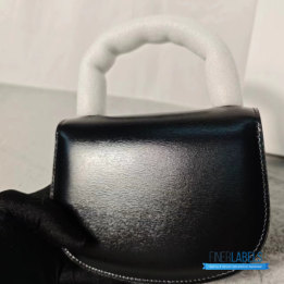 QC Celine Mini Besace Clea Bag in Black Shiny Calfskin Leather