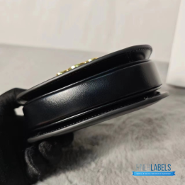 QC Celine Mini Besace Clea Bag in Black Shiny Calfskin Leather