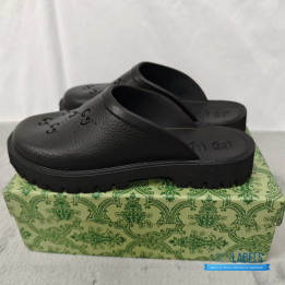 QC Gucci Rubber GG Monogram Perforated Elea Platform Sandals