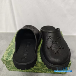 QC Gucci Rubber GG Monogram Perforated Elea Platform Sandals