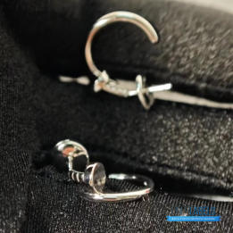 QC Cartier Juste Un Clou hoop earrings in white gold
