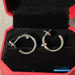 QC Cartier Juste Un Clou hoop earrings in white gold