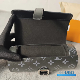 QC Louis Vuitton 3 Watch Case in Monogram Eclipse canvas