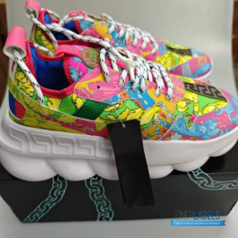 QC Versace Chain Reaction Fluo Barocco Sneakers