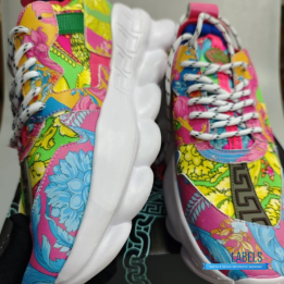 QC Versace Chain Reaction Fluo Barocco Sneakers