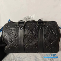 QC Louis Vuitton Keepall Bandoulière 25 in Black Taurillon Monogram Leather