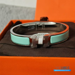 QC Hermès Clic Clac H Mint Green Enamel Bracelet
