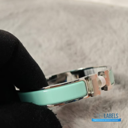 QC Hermès Clic Clac H Mint Green Enamel Bracelet