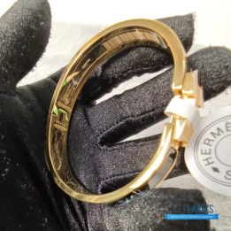 QC Hermès Clic Clac H Black Enamel Bracelet