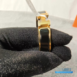 QC Hermès Clic Clac H Black Enamel Bracelet
