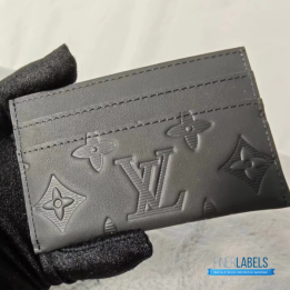 QC Louis Vuitton Double Card Holder in Black