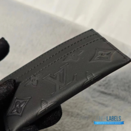 QC Louis Vuitton Double Card Holder in Black