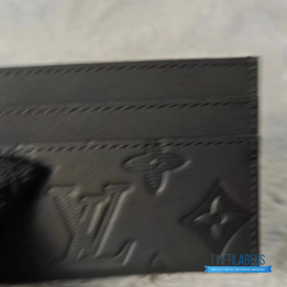 QC Louis Vuitton Double Card Holder in Black