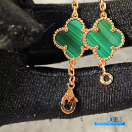 QC VCA Vintage Alhambra Green Earrings