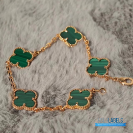 QC VCA Vintage Alhambra Green Earrings