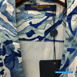 QC Louis Vuitton Monogram Aquagarden Overshirt in White and Blue