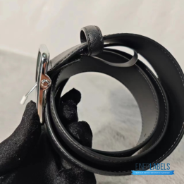 QC Prada Reversible Saffiano Leather Belt with a Polished Steel Buckle