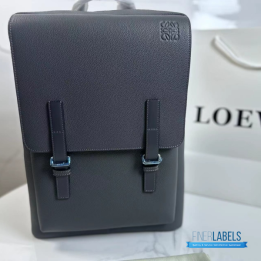 QC Loewe Military Backpack in Soft Grained Calfskin